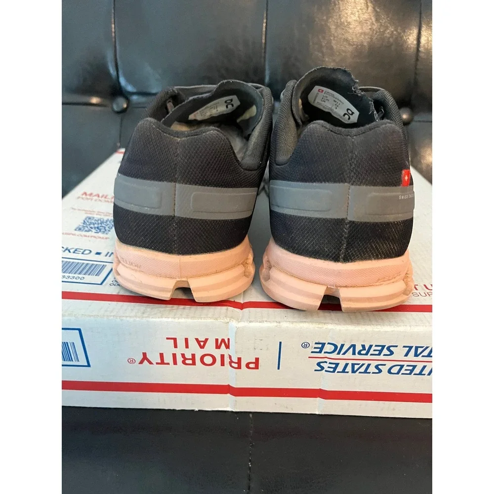 On Cloudflow Black Grey Peach